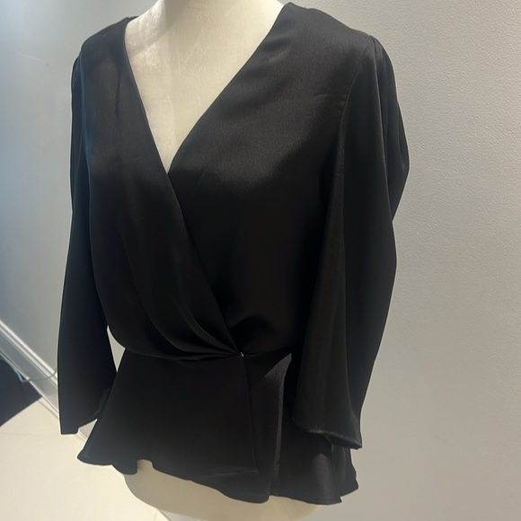 New with tags The Attico Camicia “Della” blouse top black size 38 - Picture 3 of 6